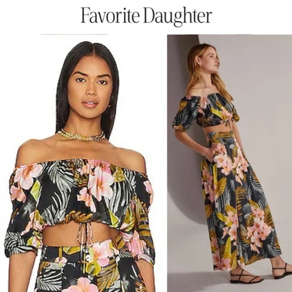 Favorite Daughter The Anywhere With You Off The Shoulder Floral Crop Top $198